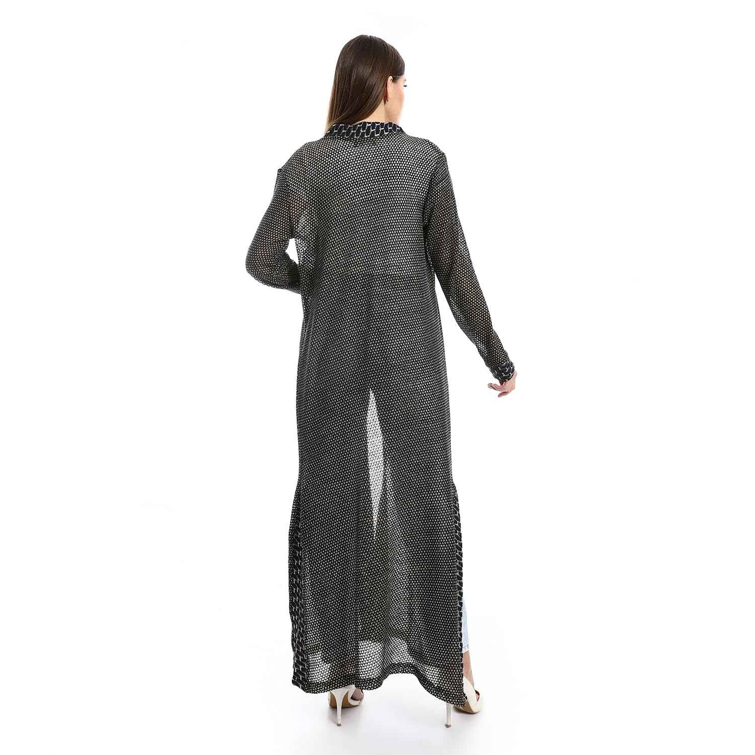 JAMILA Womens Lace Up Long Sleeves Cardigan