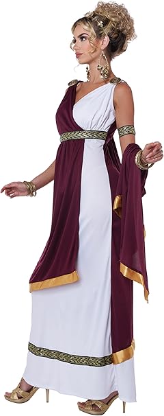 California Costumes Women’s Roman Empress Costume Adult White/Burgundy – Safqqa Egypt