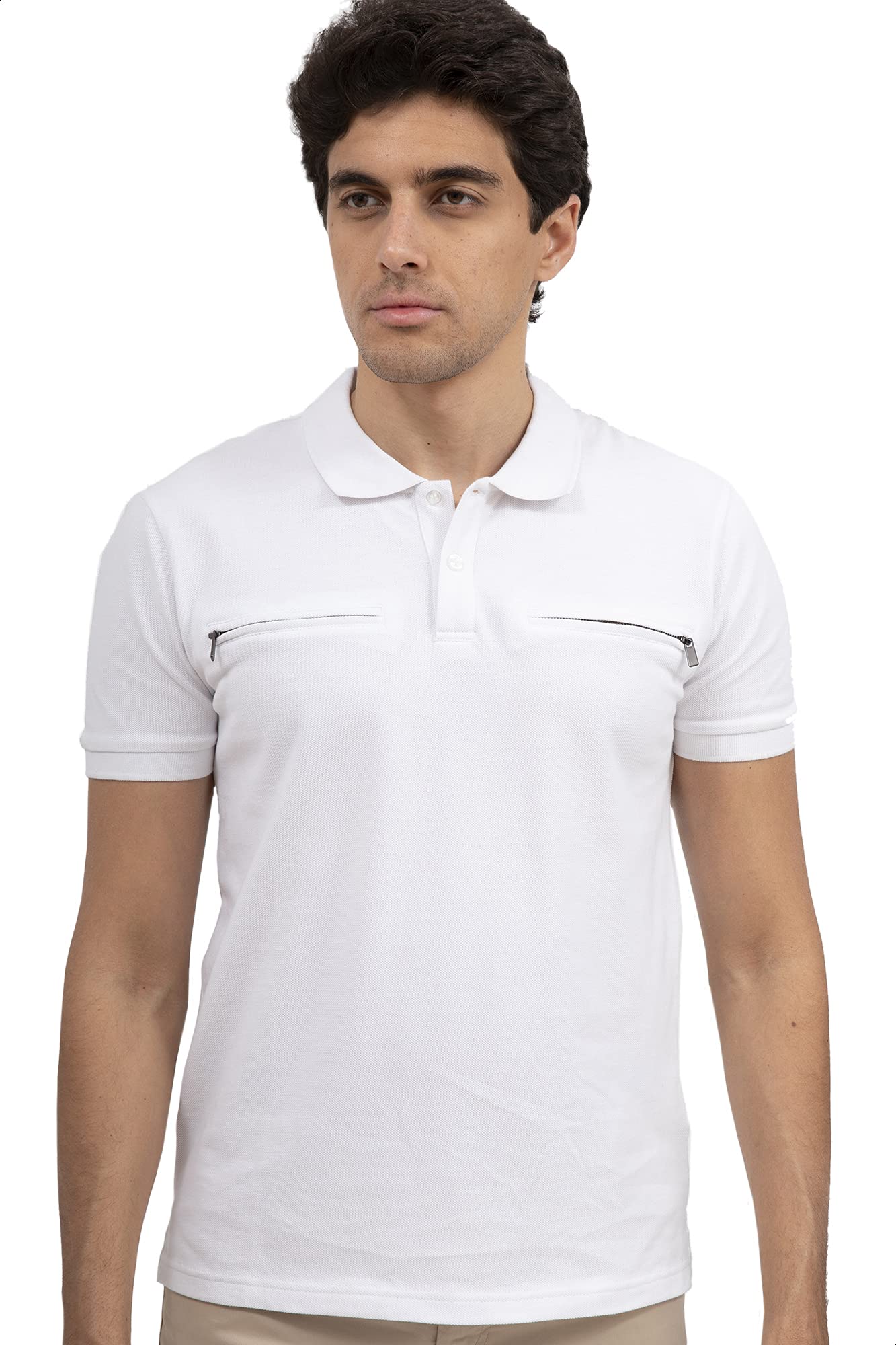 Dalydress Dare Two-Tone Contrast Chest Pocket Short Sleeves T-Shirt for Men - Safqqa Egypt