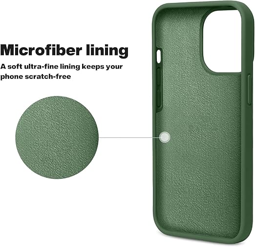 Cordking Designed for iPhone 13 Pro Max Case, Silicone Ultra Slim Shockproof Protective Phone Case with [Soft Anti-Scratch Microfiber Lining], 6.7 inch, Fluorescent Green