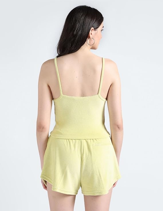 Calvin Klein Women Sleeveless Top Yellow Casual Tank