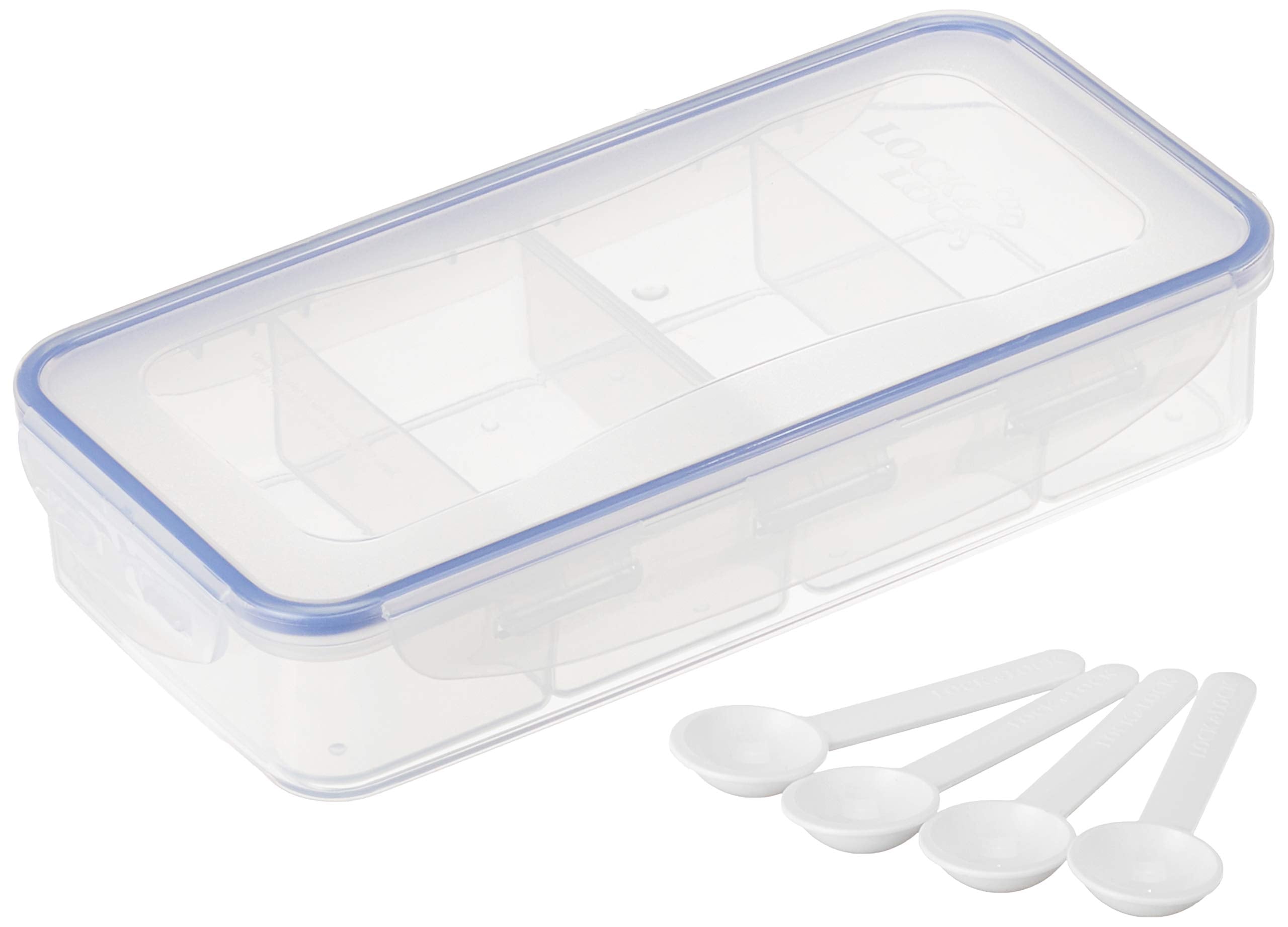 علبة بهارات مقسمة مع 4 ملاعق من لوكن لوك بسعة 1.6 لتر