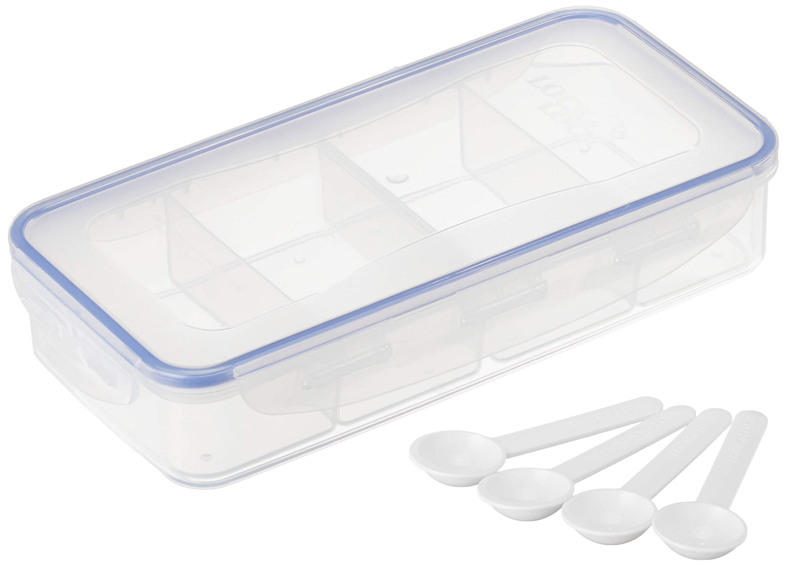 علبة بهارات مقسمة مع 4 ملاعق من لوكن لوك بسعة 1.6 لتر