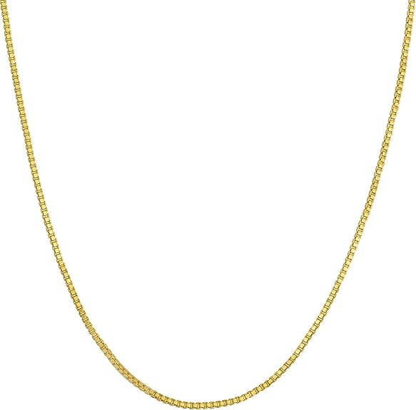 سلسلة ذهبية LIFETIME JEWELRY تصميم Box Chain – مطلية ذهب عيار 24 للرجال والنساء