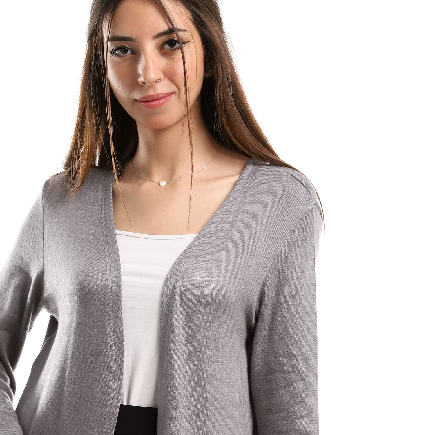 Jamila Women Long Sleeve Knit Cardigan Sweater with Side Pockets – Soft, Cozy & Stylish