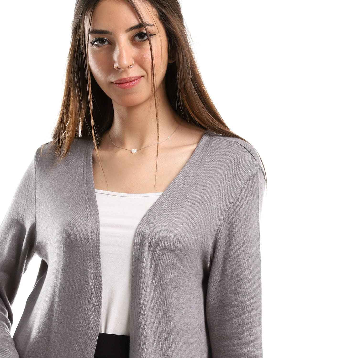 JAMILA Women Long Sleeves Cardigan with Sided Pockets