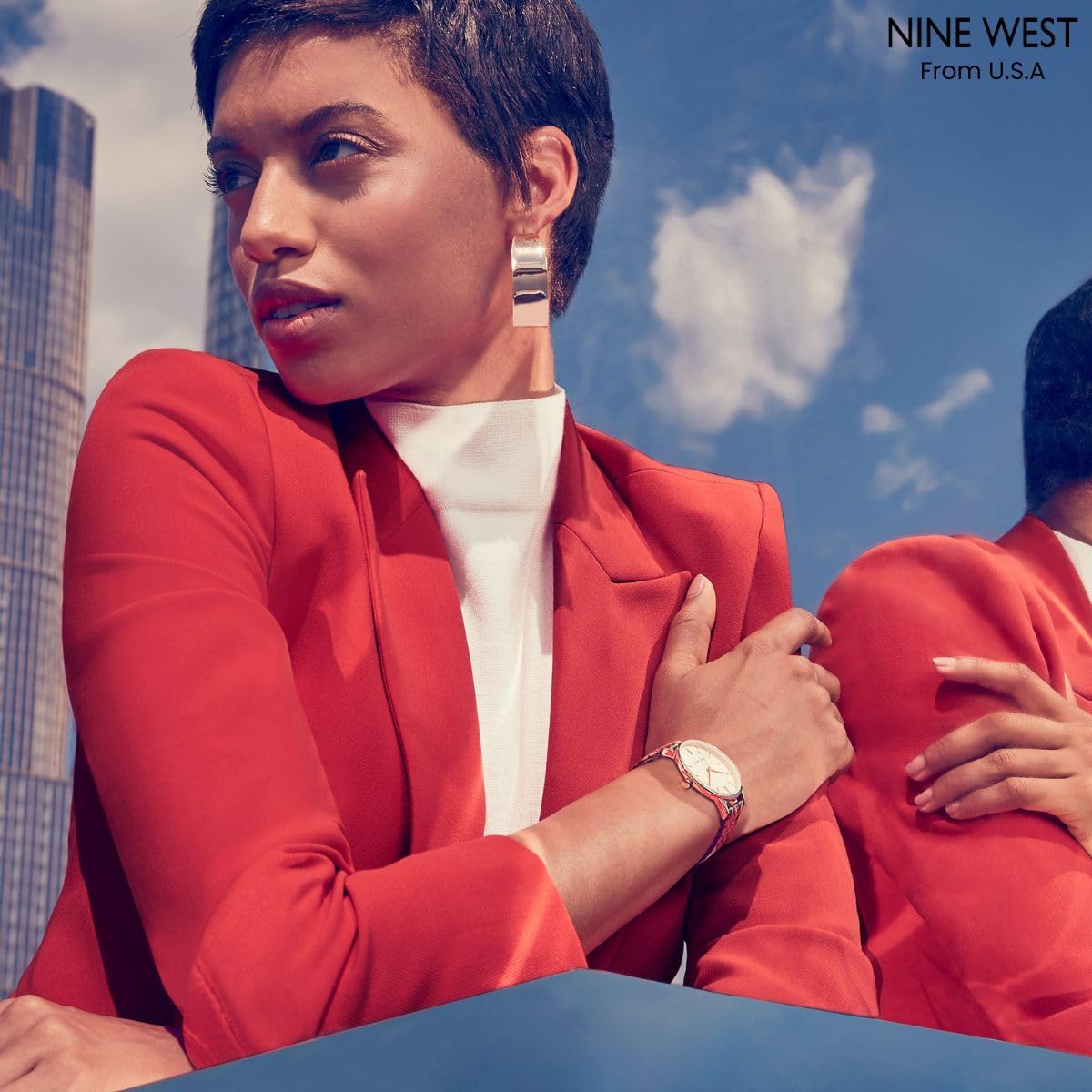 ساعة نسائية من Nine West بسوار شبكي – Safqqa Egypt