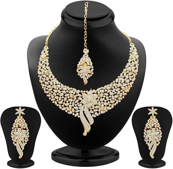 Sukkhi Women Wedding Necklace Set Austrian Diamond Elegant Jewelry – Safqqa Egypt