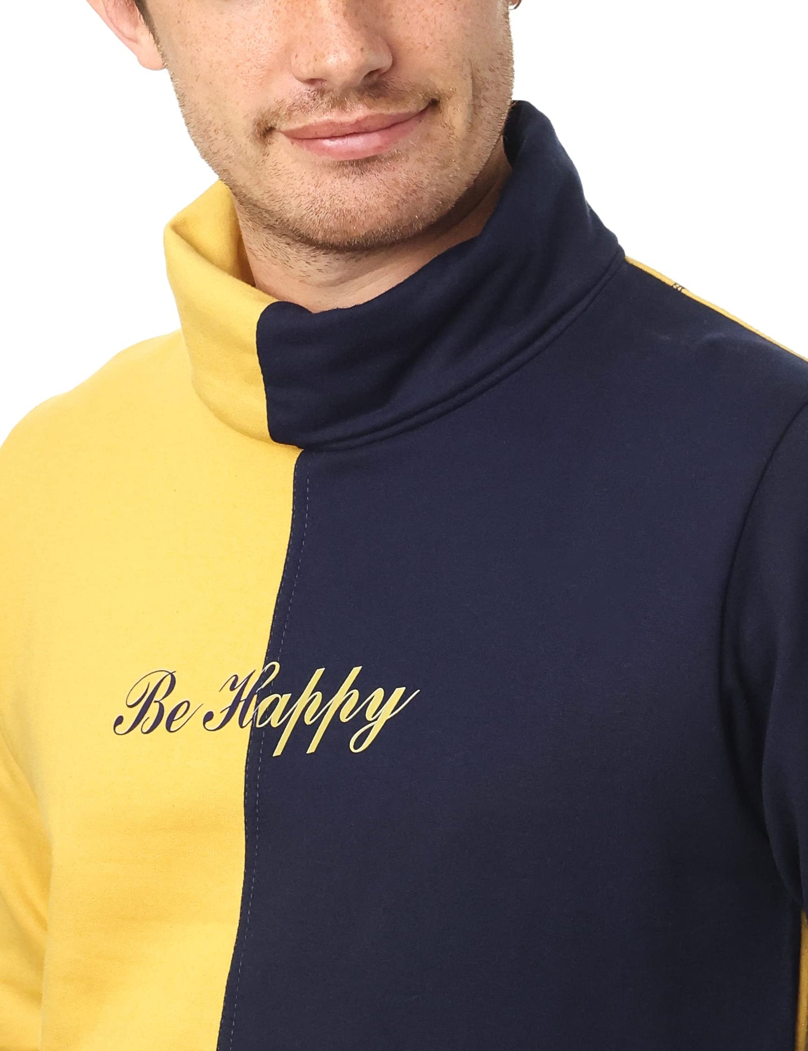 Hero Basic mens High Collar Be Happy,92101 Sweatshirt