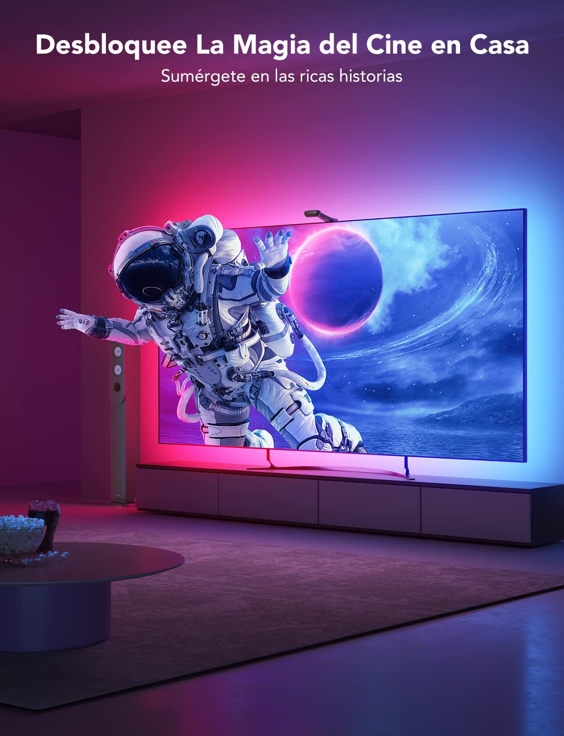 Envisual TV Backlight T2 with Dual Cameras, 11.8ft RGBIC Wi-Fi TV LED Backlights for 55-65 inch TVs, Double TV Light Beads, Adapts to Ultra-Thin TVs, Smart App Control, Music Sync, H605C