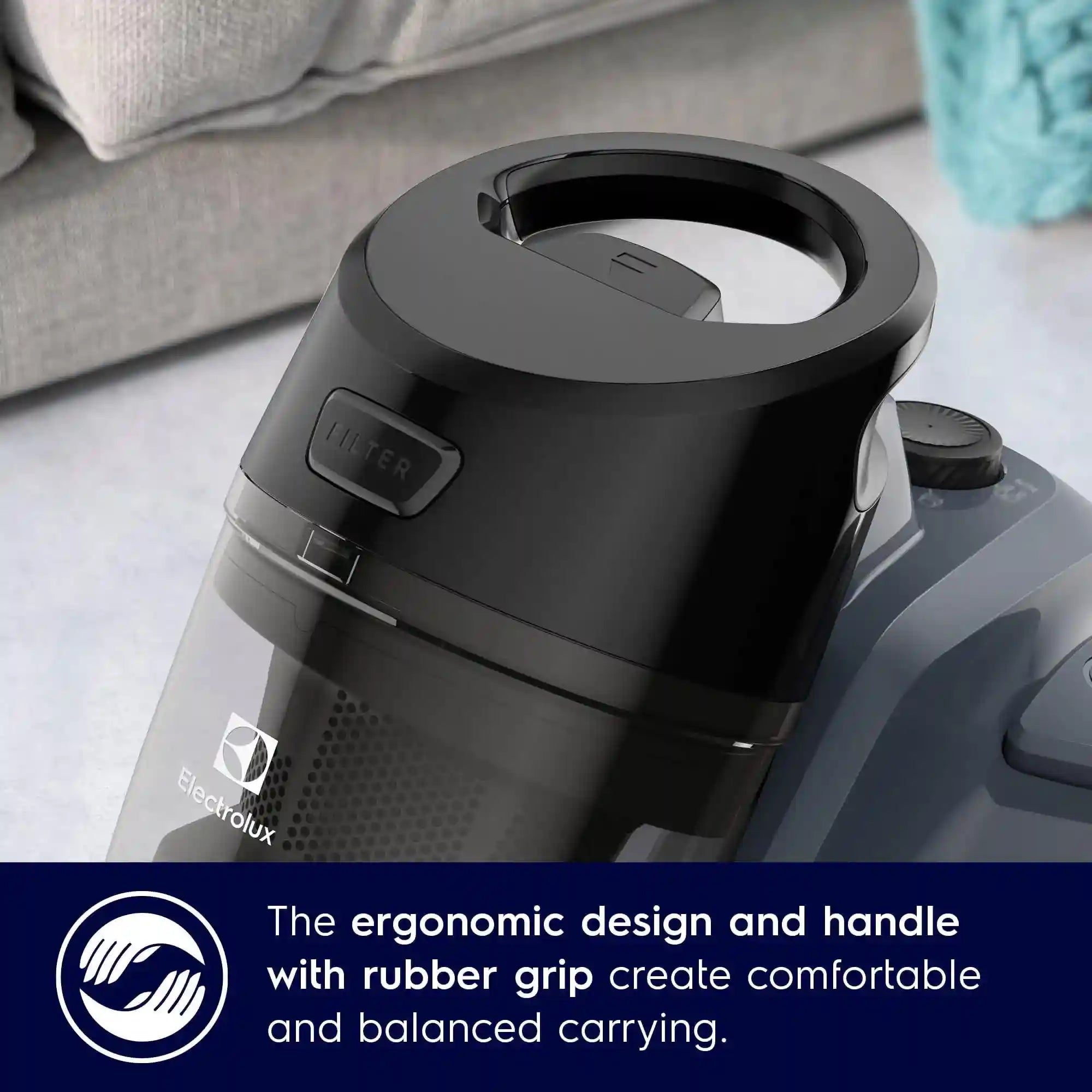 Electrolux 2000W Canister Bagless Vacuum Cleaner with 4 Steps Filtration & Washable Filter for Pet Hair, Carpet, Tile, Hard Floor, 1.8L Dust Capacity, Easy Emptying with Single Button Release, EC412DB- Have Scratches And It has a simple cut - Safqqa Egypt