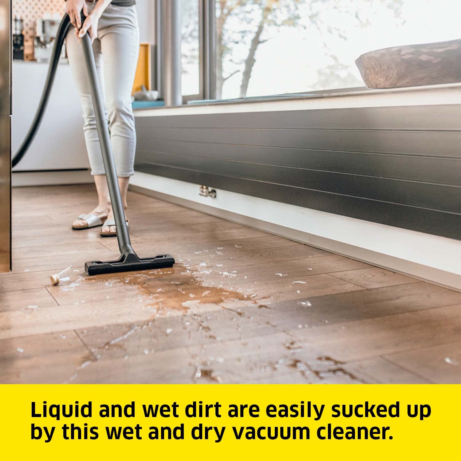 Kärcher Wet & Dry Vacuum Cleaner WD 3, blower function, power: 1000w, plastic container: 17L, suction hose: 2m, incl. cartridge filter, floor and crevice nozzle
