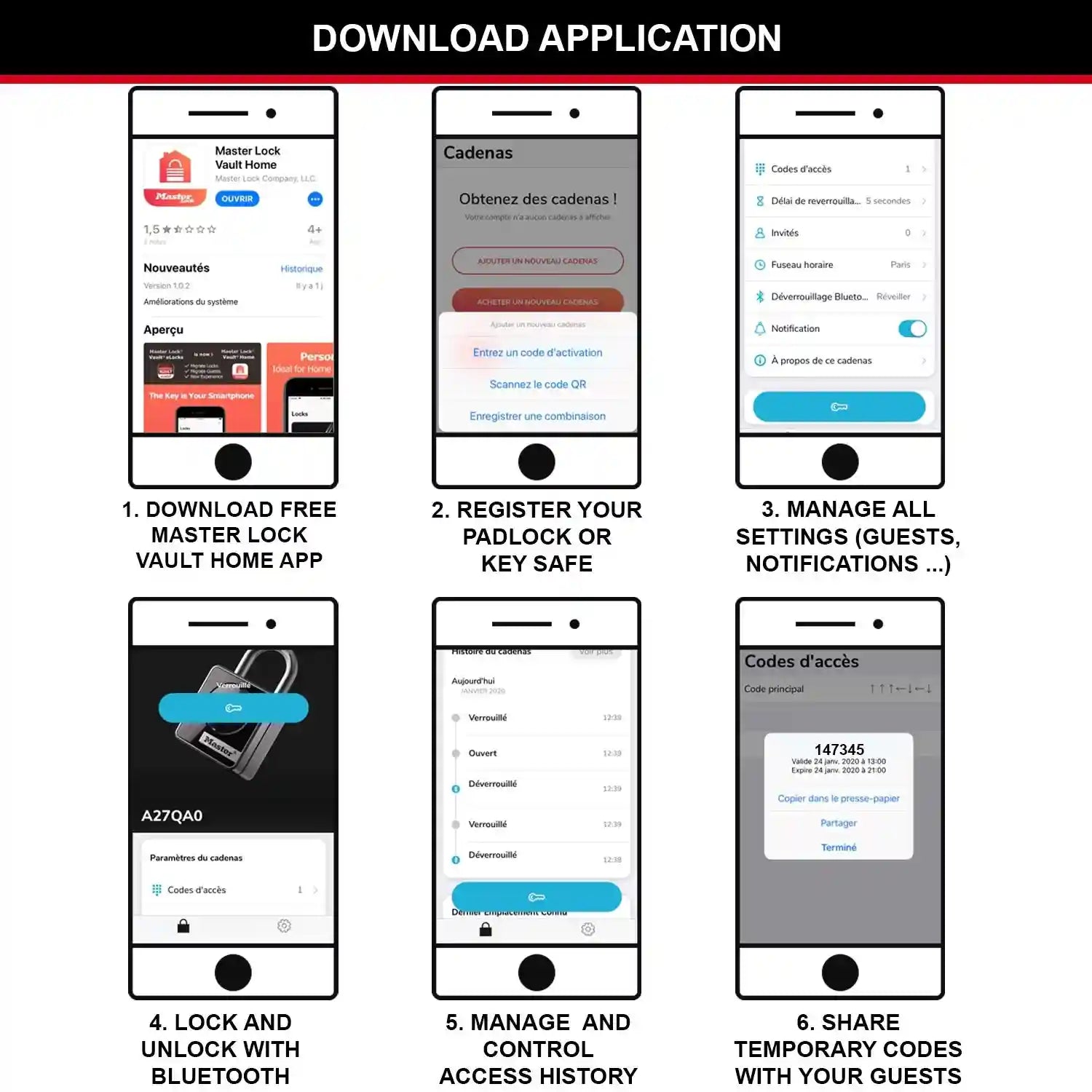 Master Lock Connected Key Safe [Bluetooth or Combination Access] [Shackle] [Outdoor] - 5440EURD - Select Access Smart Key Lock Box