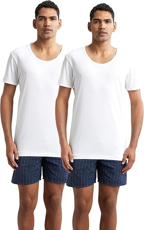 فانلة رجالي Jockey نص كم برقبة دائرية (عبوة 2 قطعة) – راحة يومية