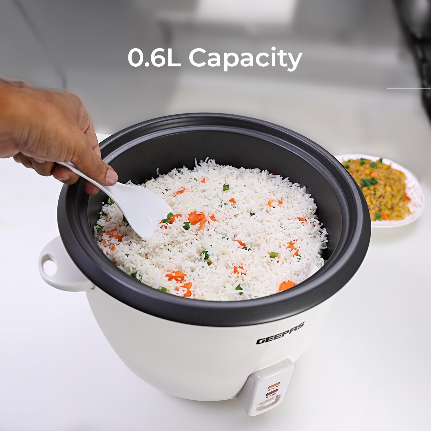 غيباس طباخ أرز كهربائي بسعة 0.6 لتر،