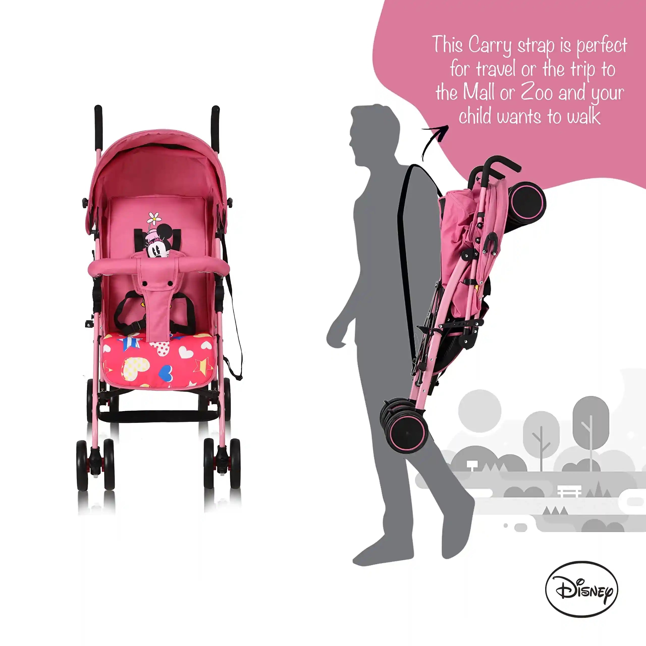 Disney Minnie Mouse Lightweight Adventure Stroller – 0-36 Months (Damage box) – Safqqa Egypt