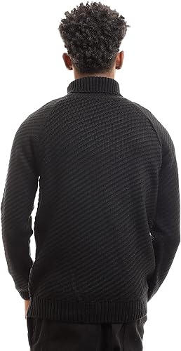 Ravin Men's Diagonal Ribbed Turtleneck Pullover Sweater