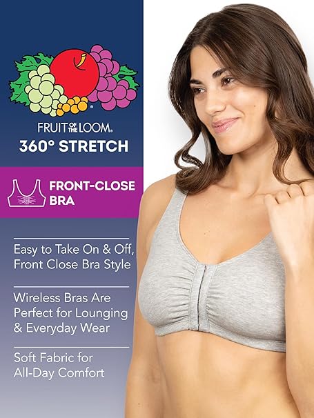 Fruit of the Loom Women Cotton Bra Pack of 2 Black Grey – Safqqa Egypt
