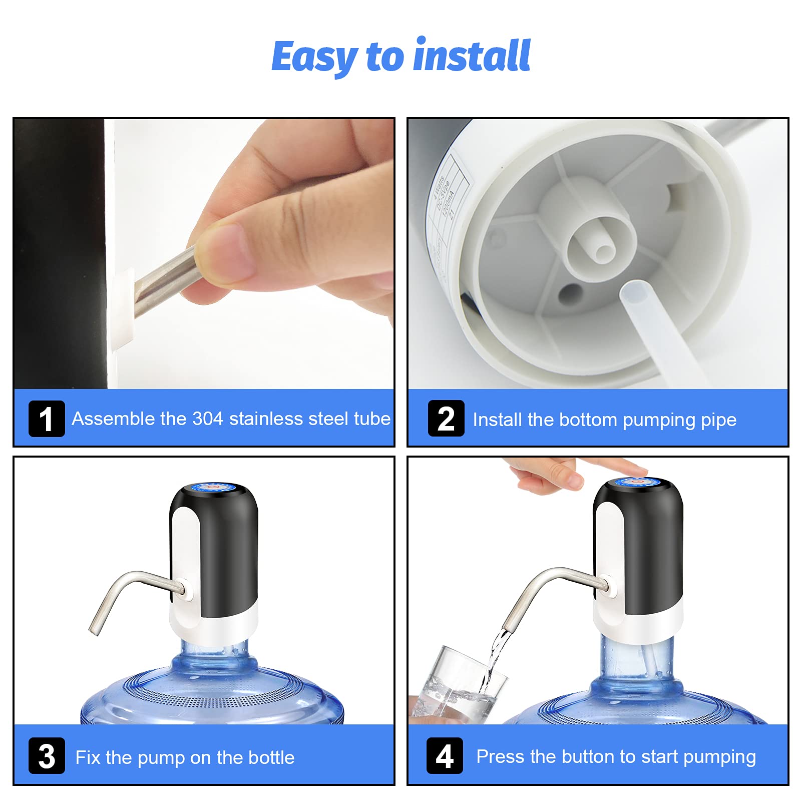 Sky Touch Portable Electric Water Pump – USB Rechargeable for 2-5 Gallon Bottles