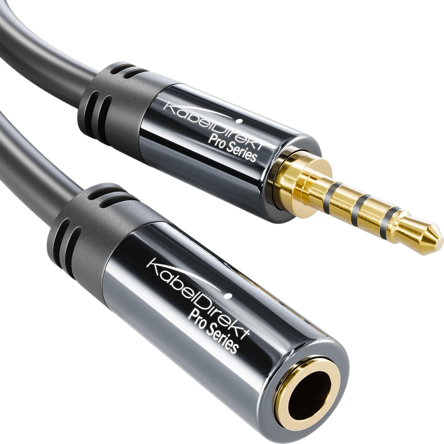 KabelDirekt 468 5m Headset Extension Cable (AUX 3.5mm male > female connector 4-pole) PRO Series black