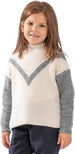 Concrete Girls’ Mock Neck Pullover Sweater with V-Stripe - Model C521PL2-W23-39N-1072 - Safqqa Egypt