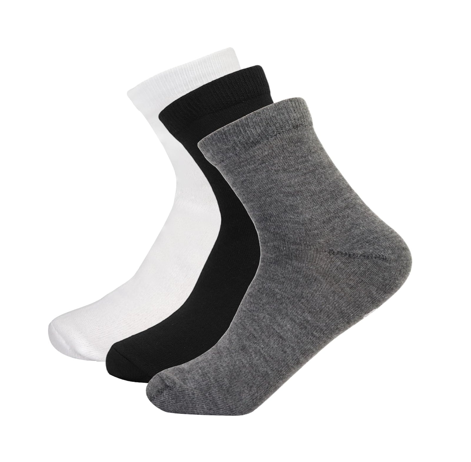 White Flower Plain Socks – 3 Pieces, Comfort & Style