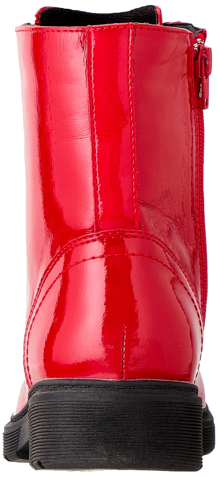 Sprox Patent Leather Side Zip Combat Boots For Women