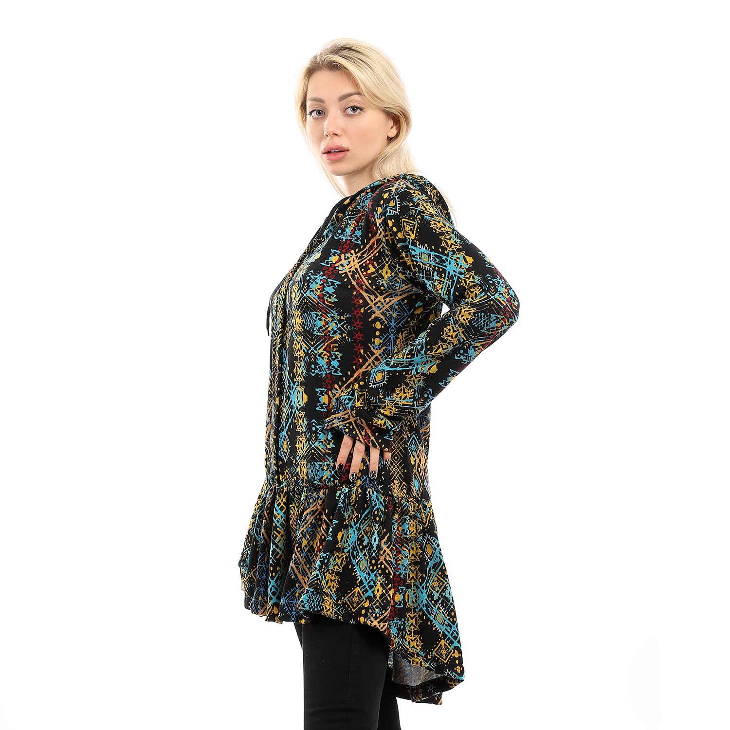 Andora Printted Long Sleeves Blouse For Women,Ideal for work, casual outings, or social gatherings..