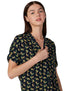Splash Patterned Front Bow Short SLeeves Blouse for women - Safqqa Egypt