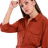 JAMILA  Buttoned Full Sleeves Blouses With 2 Pockets
