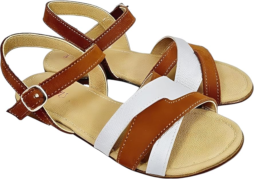 Summer Slingback Velcro Closure Flat Sandals for Girls