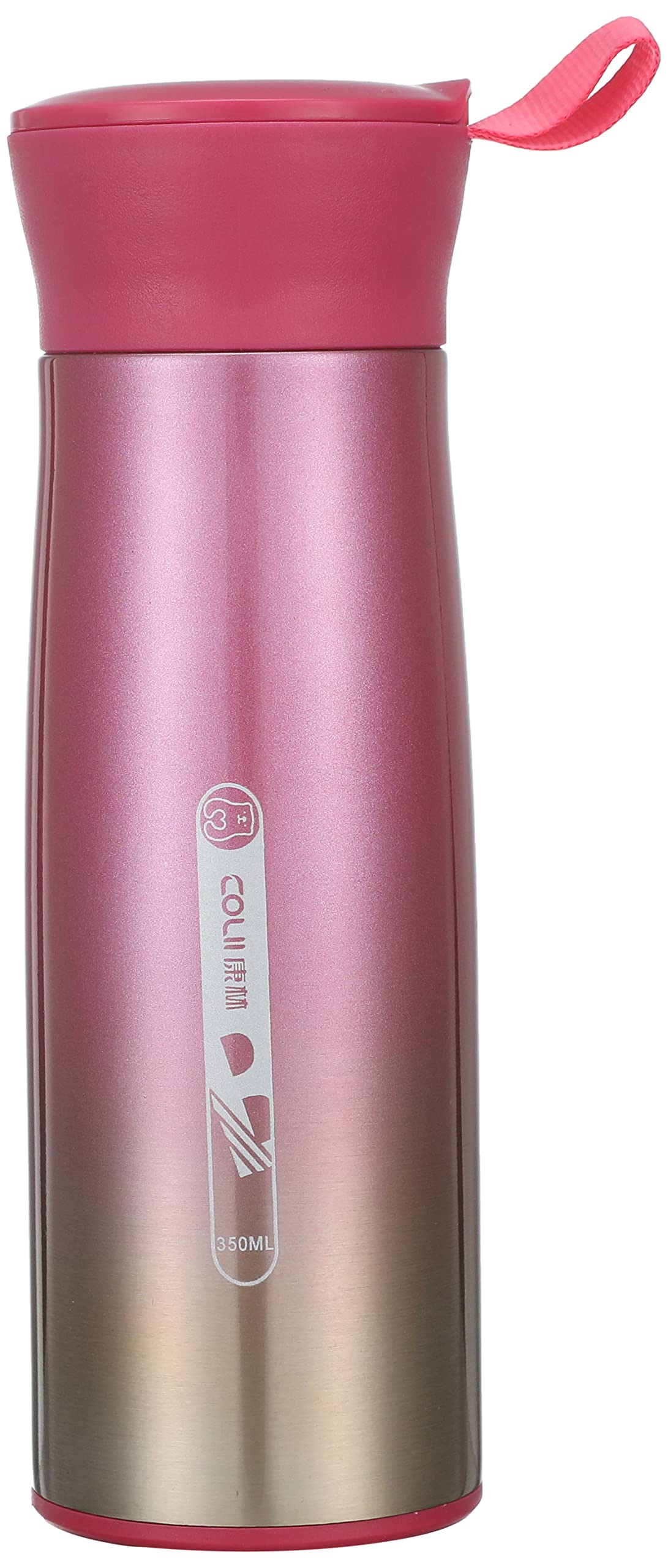 Hoor Stainless Steel Thermos, 350 ml - Pink and Red