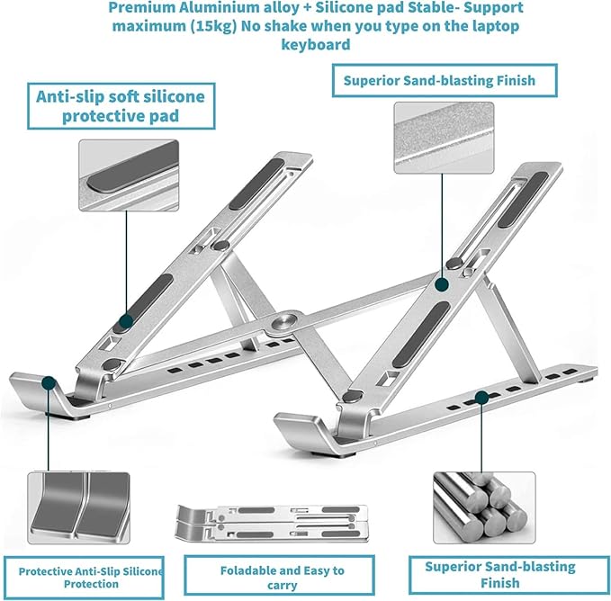 Foldable Lightweight Laptop Stand – Portable Ergonomic Holder for Better Comfort – Safqqa Egypt
