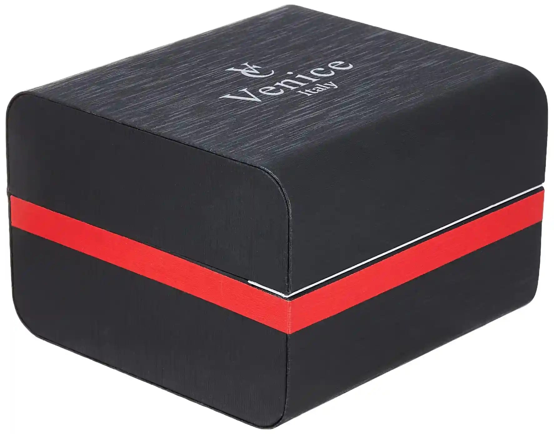 Venice V8064-IPR-C Women’s Oval Analog Watch – Two-Tone Silicone with Embellished Bezel