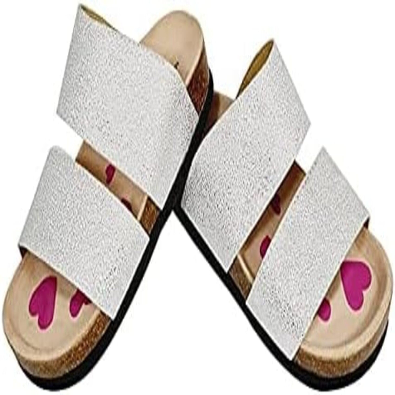 Bellino Wide Sole Double Strap Slides for Girls - Safqqa Egypt