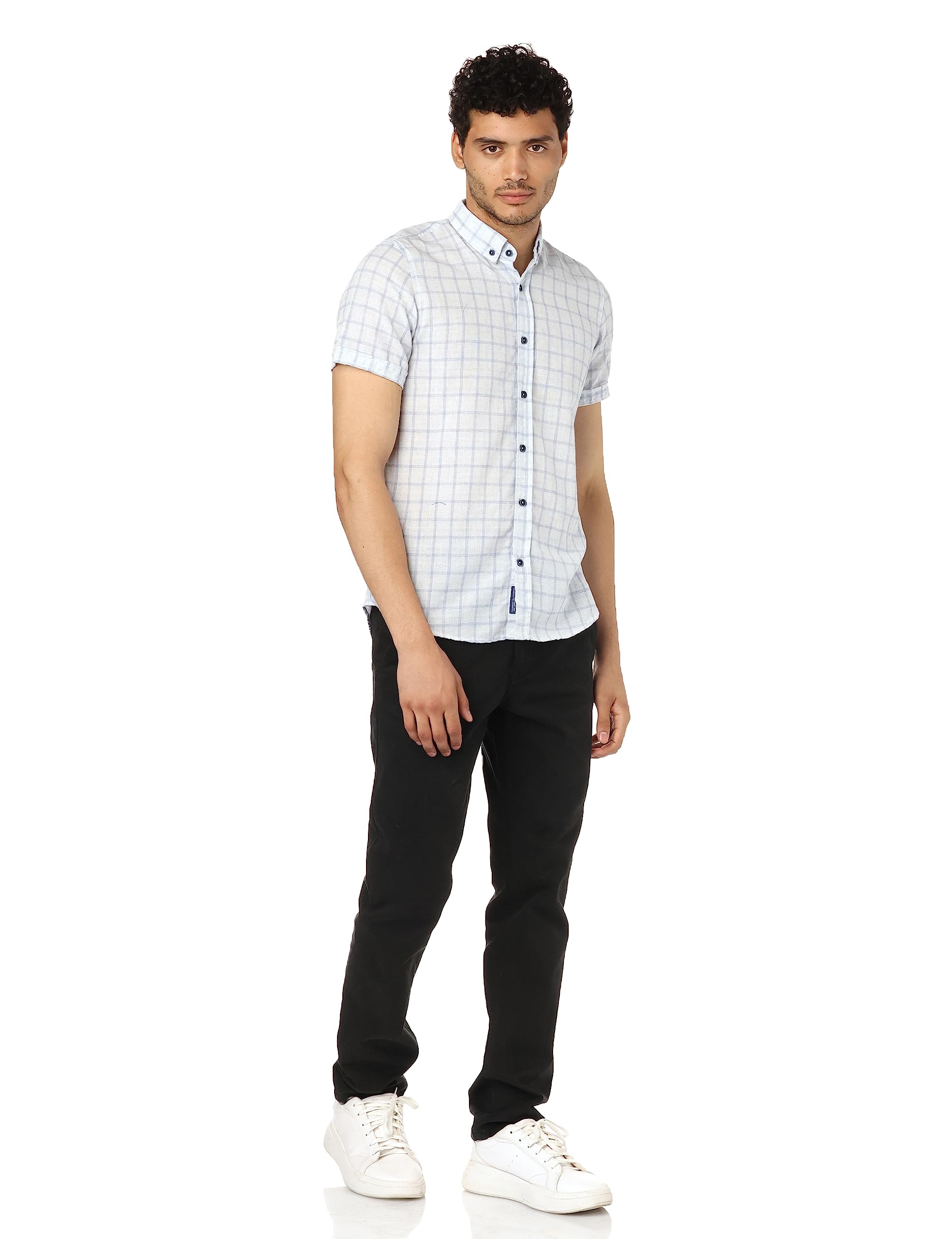 FIRE WOOD Mens Basic Checks Short Sleeve Shirt Shirt For Mens