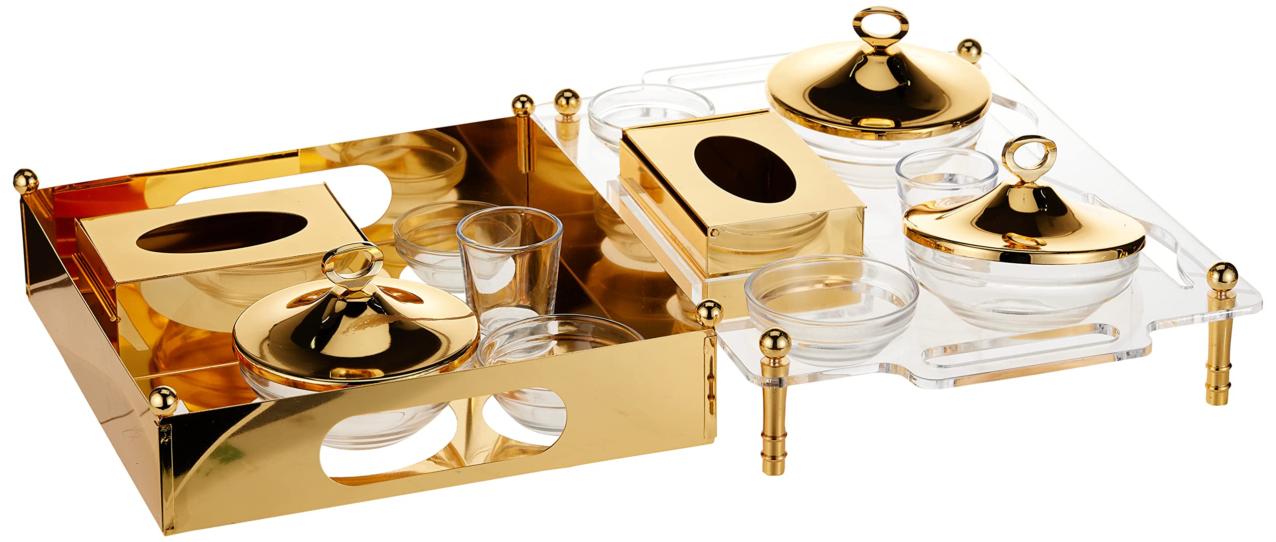 Vague 02-1031 Dates Bowl Serving Set 6 Piece, Golden