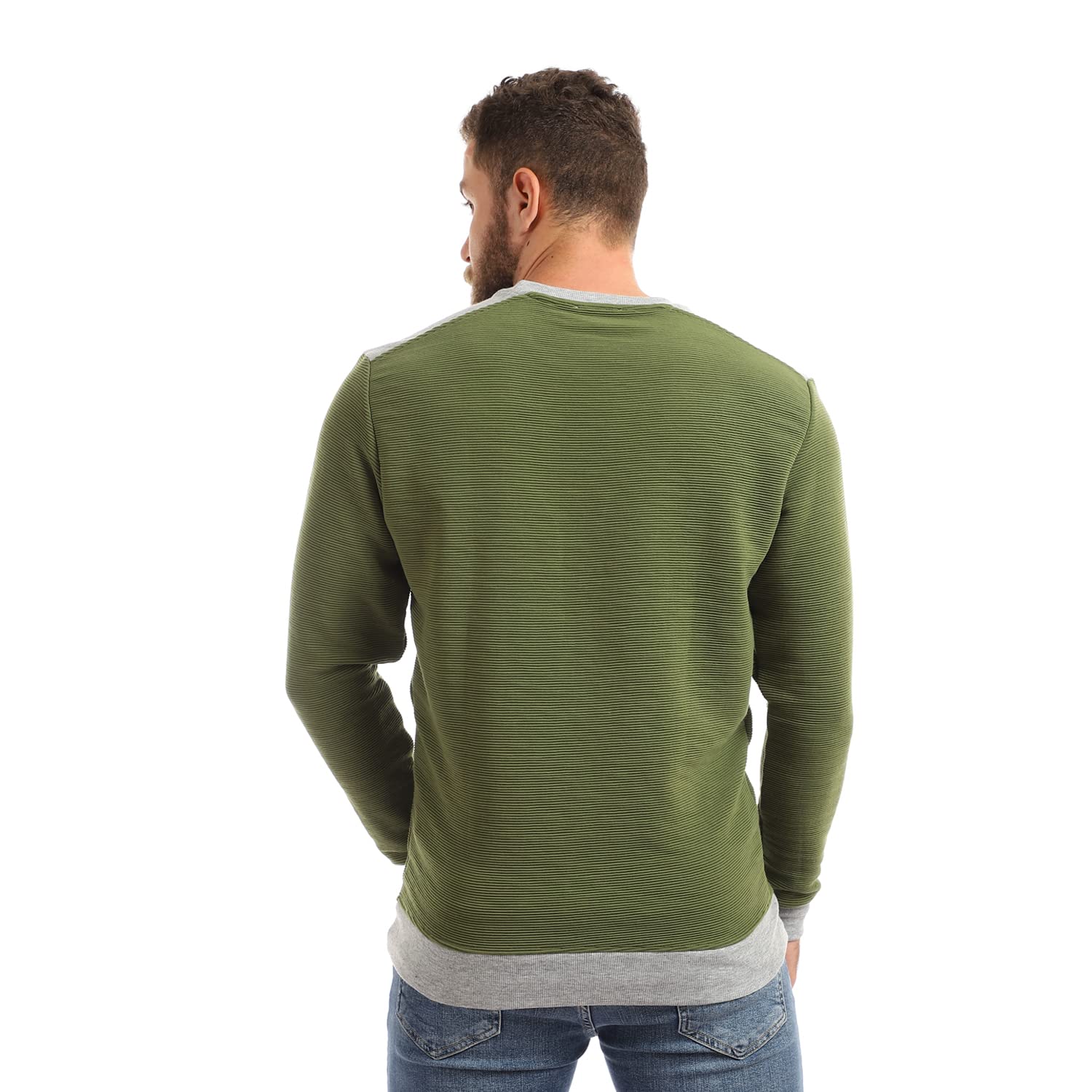 سويت شيرت رجالي بياقة دائرية وأكمام طويلة