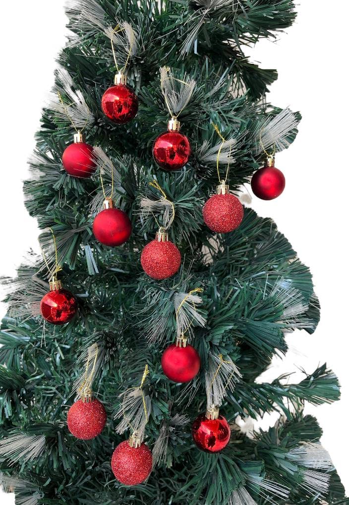 Generic Modern Christmas Tree Hanging Ball, 24 Pieces, Red