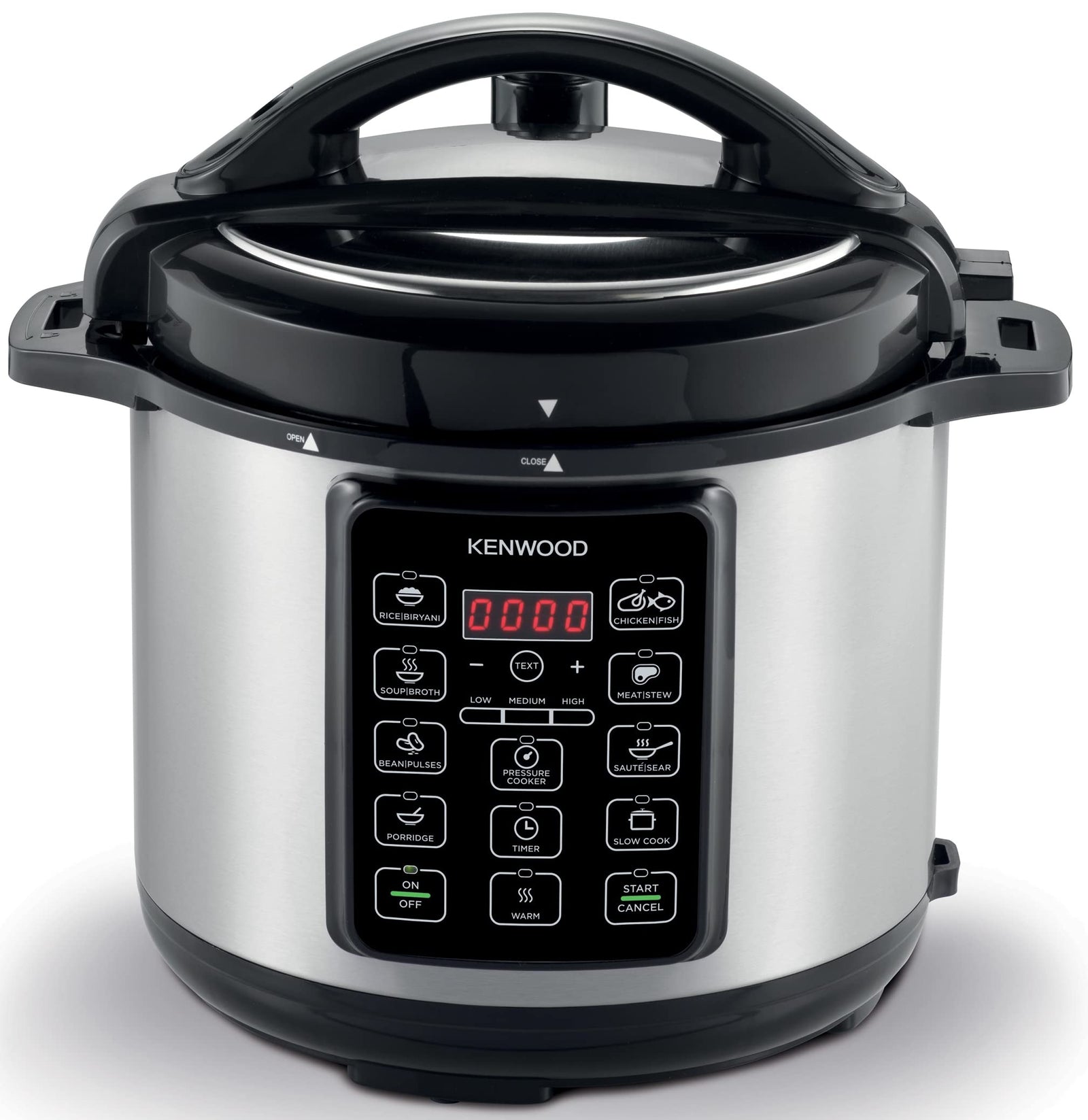 Kenwood 14-in-1 Electric Pressure Cooker 6L, 1000W Multifunctional Programmable Multicooker with 14 Smart Cook Programs & Safety Features – PCM60 Black/Silver