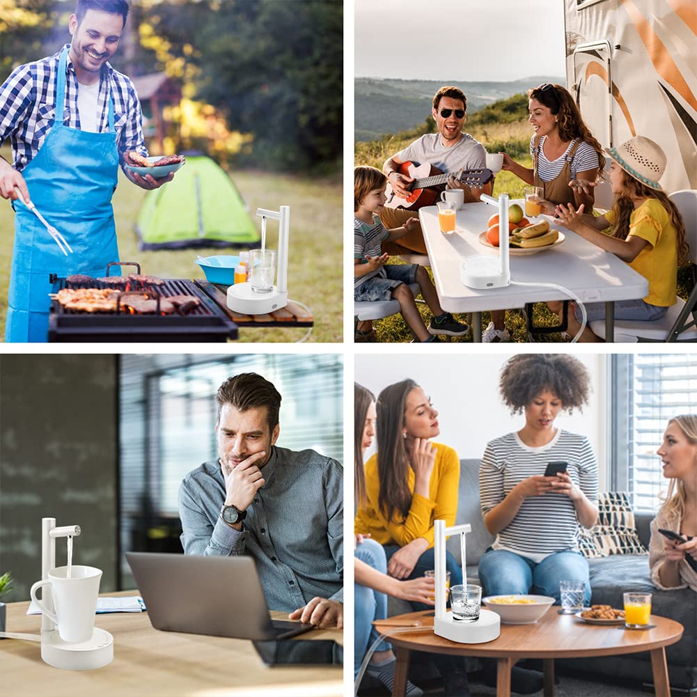 موزع المياه المكتبي من AUAUY هو حل ذكي ومريح لتعبئة المياه بسهولة من عبوات 5 جالون والعبوات العالمية. يتميز بـ 6 مستويات لتدفق المياه تتيح لك التحكم في كمية المياه بضغطة زر واحدة. يعمل بتقنية الشحن عبر منفذ USB - بدون الوصلة