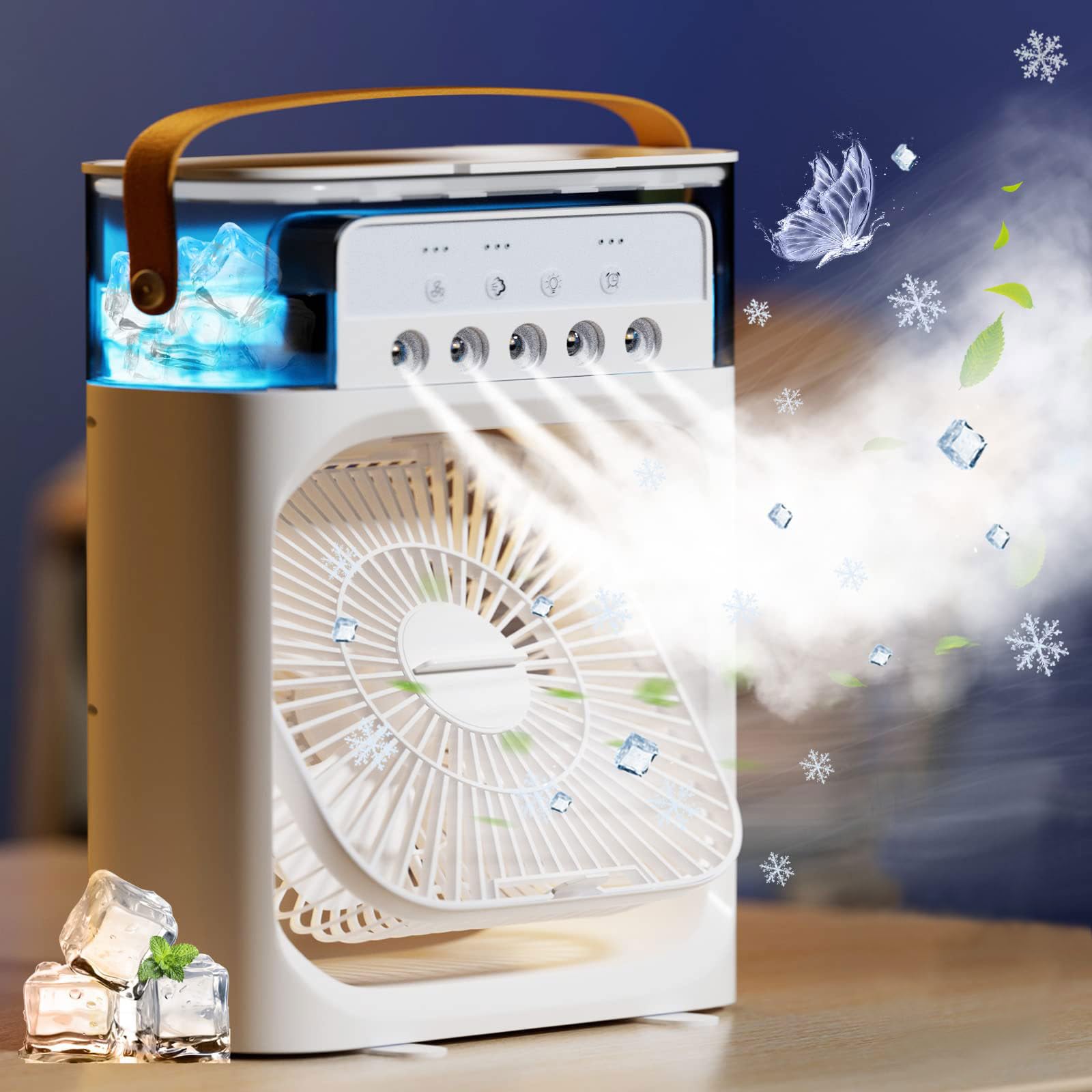 pgfpmifmj 4-in-1 Portable Air Conditioner Fan – LED & USB - Safqqa
