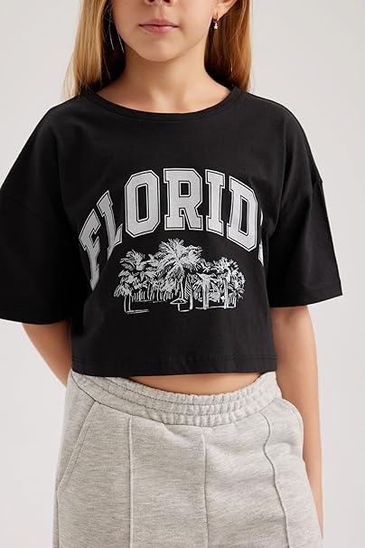 DeFacto Girls T-Shirts Pack of 2 Black Grey – Safqqa Egypt