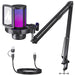 MAONO Gaming USB Microphone, Noise Cancellation Condenser mic with Mute, Gain, Monitoring, Boom Arm for Streaming, Podcast, Twitch, YouTube, Discord, PC, Computer, PS4, PS5, Mac, GamerWave DGM20S
