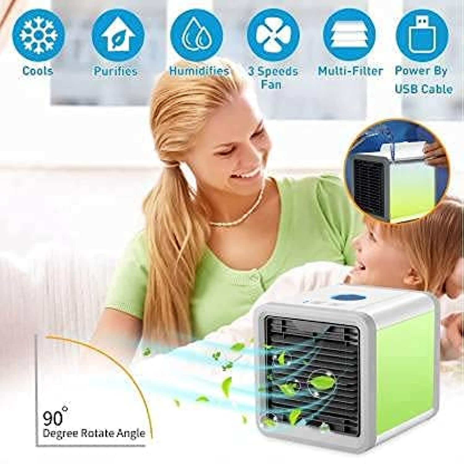 JP ENTERPRISE Mini Cooler 3-in-1 – Portable Air Cooler, Humidifier & Air Purifier for Home & Office