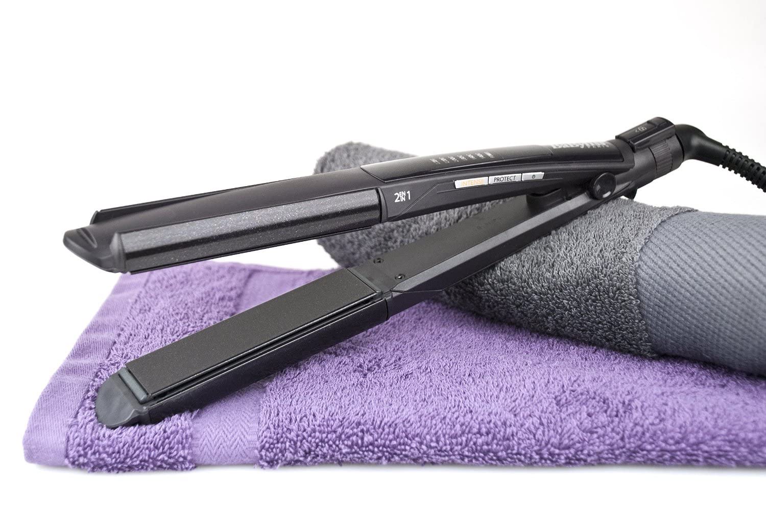 BaByliss ST330E Diamond Ceramic 2-in-1 Hair Curler & Straightener – Wet & Dry Use, 6 Heat Settings, Up to 235°C