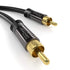 KabelDirekt 455 0.5m RCA/phono subwoofer lead cable, 1 to RCA/phono, audio/digital/video (coax male/male cinch plugs, for amps/Hi-Fis, audio signals/composite video, 75 ohm) black
