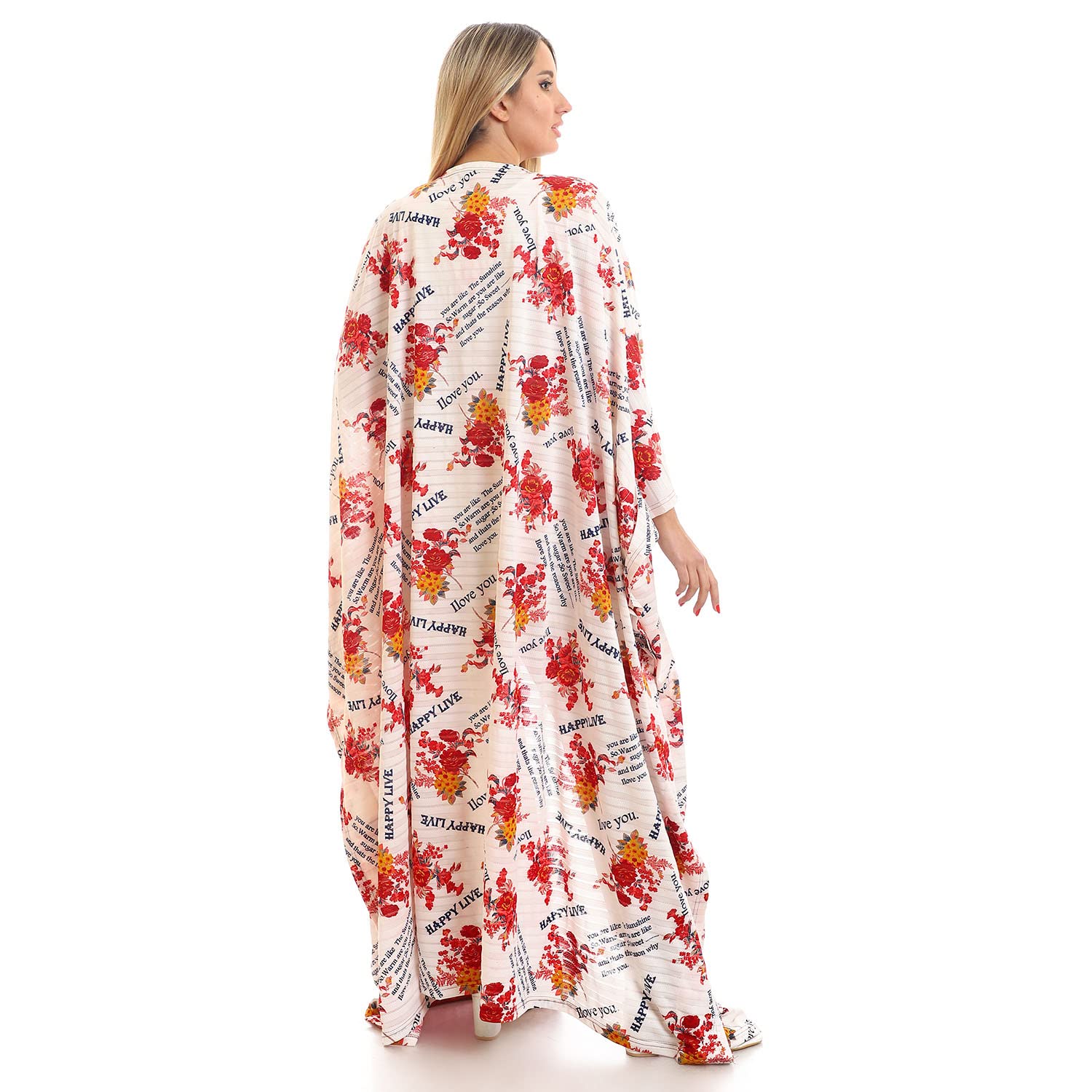 JAMILA Women’s Short Sleeve Printed Kimono Robe