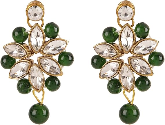 Shining Diva Fashion Women Choker Kundan Necklace Set Green Antique Design – Safqqa Egypt