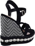 صندل Pixi Suede Shell Detail Cross Strap Wedge للنساء